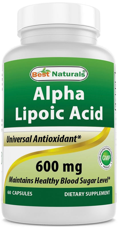 Best Naturals Alpha-Liponsäure 600 mg – 60 Kapseln Starke Antioxidantien