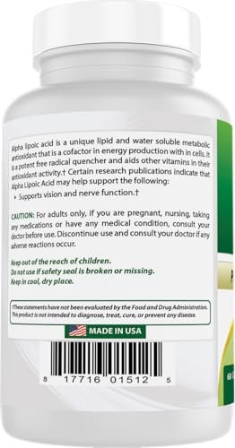 Best Naturals Alpha-Liponsäure 300 mg – 120 Kapseln, Hochdosiertes Antioxidans