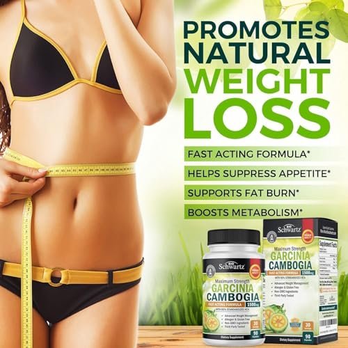 Garcinia Cambogia Abnehmkapseln - 1500 mg HCA reiner Extrakt - Schnell wirkender Appetitzügler - Fatburner für Frauen und Männer zur Gewichtsabnahme - Kohlenhydratblocker Stoffwechsel Diätpillen - 90 Kapseln