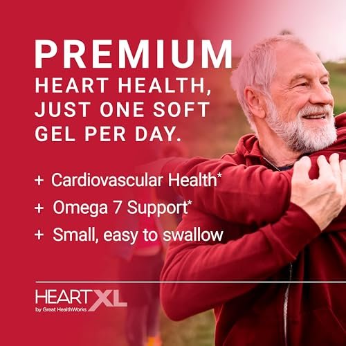 HeartXL Omega-7 Blend – Unterstützung für die Herz-Kreislauf-Gesundheit & gesunden Stoffwechsel – Glutenfreies Herzgesundheits-Präparat – 30 Softgels