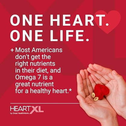 HeartXL Omega-7 Blend – Unterstützung für die Herz-Kreislauf-Gesundheit & gesunden Stoffwechsel – Glutenfreies Herzgesundheits-Präparat – 30 Softgels