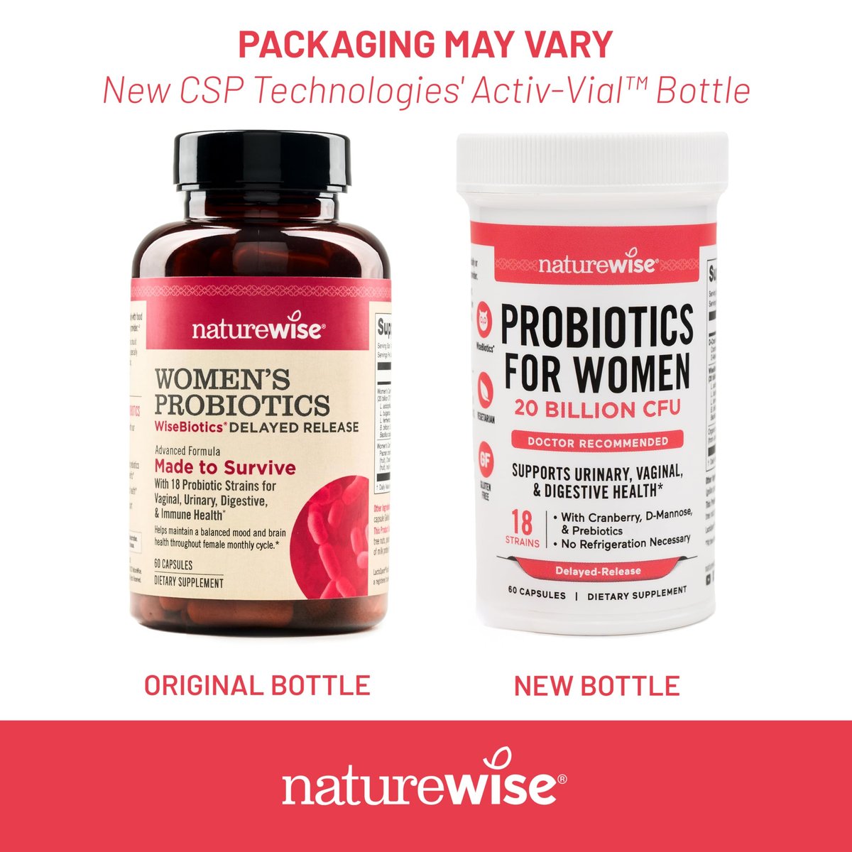 NatureWise Probiotika für Frauen + Organische Präbiotika D-Mannose & Cranberry - Scheidenprobiotika für pH-Gleichgewicht, Verdauungs- & Harntrakt - 18 Stämme, 20 Milliarden KBE - 60 Kapseln [60-Tage-Vorrat]