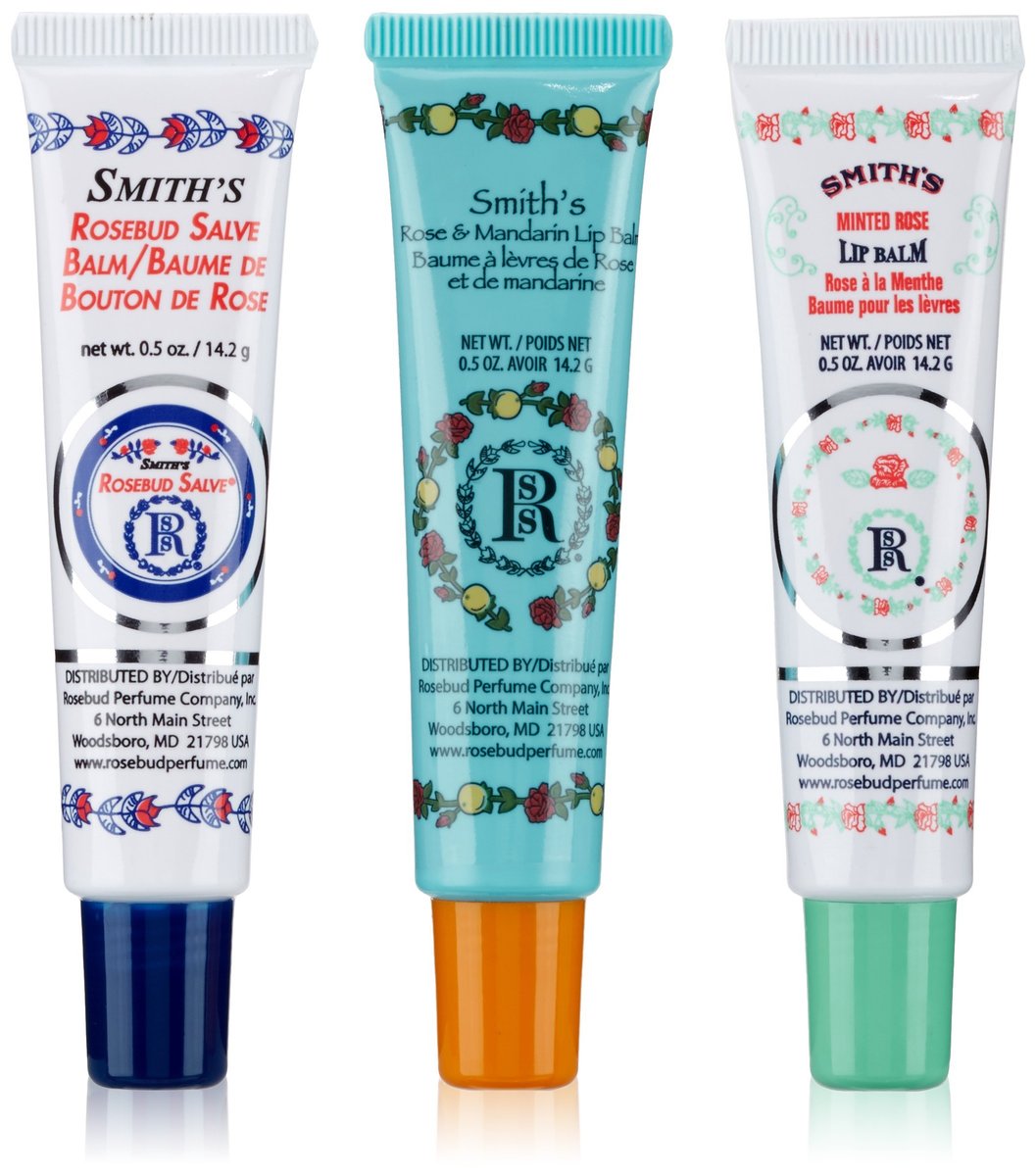 ROSEBUD SALVE Lip Balm Trio – 3er-Pack mit Lippenbalsam in Orange und Rose