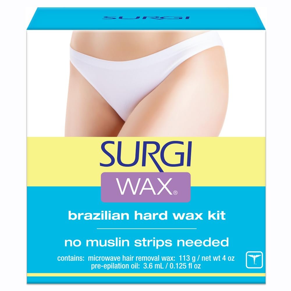 Surgiwax Brazilian Hard Wax Kit 4oz – Enthaarungswachs-Set mit Pre-Epilation Öl (82563)