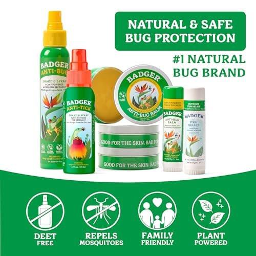 Badger Insektenschutz Stick – Natürlicher Mückenschutz mit Citronella, angenehmer Duft, Reisegröße für Kinder und Erwachsene, 17 g