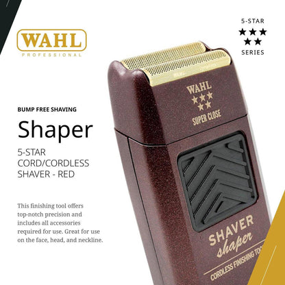 Wahl Professional 5 Star Series Shaver/Shaper – Kabelloser Finish-Trimmer mit Folienrasierer für eine glatte, hautschonende Rasur