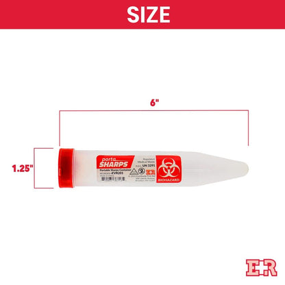 Ever Ready First Aid Porta Sharps Transportabler Behälter für spitze Gegenstände mit Verriegelungsmechanismus - 6 Stück