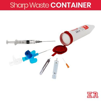 Ever Ready First Aid Porta Sharps Transportabler Behälter für spitze Gegenstände mit Verriegelungsmechanismus - 6 Stück