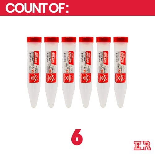 Ever Ready First Aid Porta Sharps Transportabler Behälter für spitze Gegenstände mit Verriegelungsmechanismus - 6 Stück
