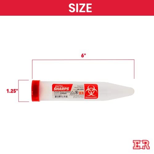 Ever Ready First Aid Porta Sharps Transportabler Behälter für spitze Gegenstände mit Verriegelungsmechanismus - 6 Stück