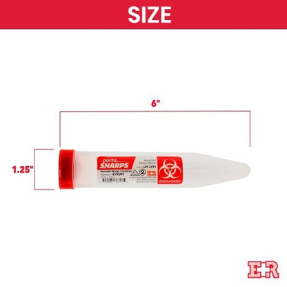 Ever Ready First Aid Porta Sharps Transportabler Behälter für spitze Gegenstände mit Verriegelungsmechanismus - 6 Stück