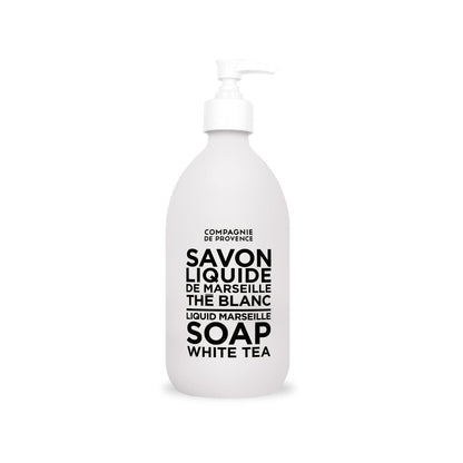 La Compagnie de Provence Savon de Marseille Extra Pure Flüssigseife - Weißer Tee - 500 ml Glasflasche mit Pump