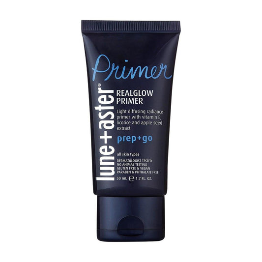 Lune+Aster RealGlow Primer – Sheer Primer für strahlende Haut | Mit Vitamin E & Süßholzextrakt | Für alle Hauttypen | Vegan & Glutenfrei | Dermatologisch & Allergiegetestet | Hergestellt in USA – 50 ml
