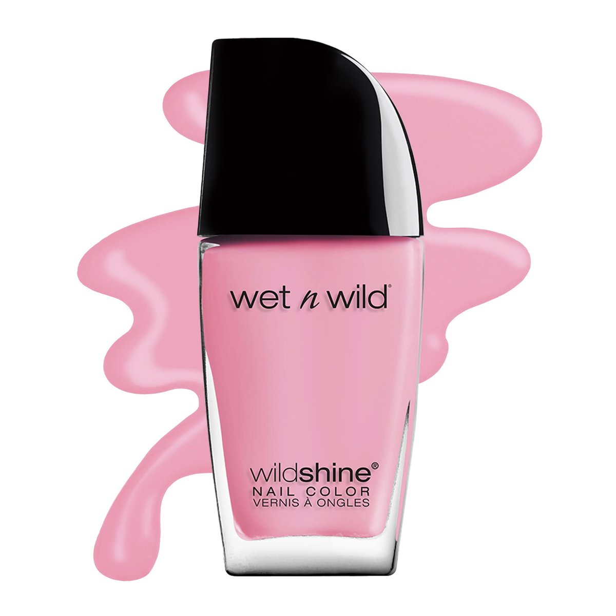 wet n wild Wild Shine Nagellack, Hochglanz-Finish – Tickled Pink (Karte)