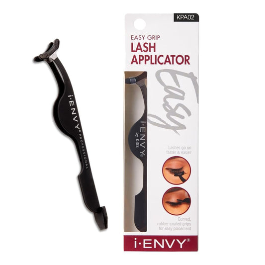 iENVY by Kiss Wimpern-Applikator-Werkzeug, DIY falsche Wimpernverlängerungs-Pinzette, einfache Handhabung & Griff, Fake-Cluster-Strip-Wimpern-Entferner-Clip-Pinzette (Schwarz)