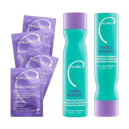 Malibu C Blondes Kollektion - Blond Shampoo und Conditioner Set - Schützt und bewahrt die Farbbrillanz + spendet Feuchtigkeit mit verbessertem Vitaminkomplex - Sulfatfreie Haarpflege