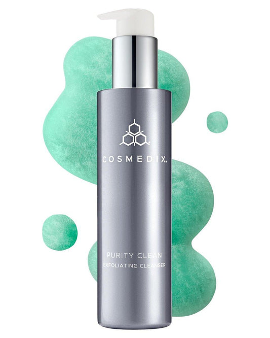 COSMEDIX Purity Clean Exfoliating Facial Cleanser – Feuchtigkeitsspendendes regenerierendes Gesichtswasser gegen feine Linien und ungleichmäßigen Hautton – Ätherische Öle für einen strahlenden, ebenmäßigen Teint – 150 ml / 5 fl oz
