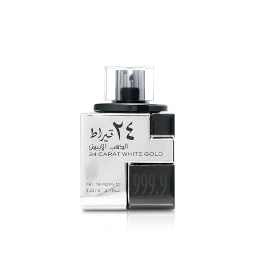 Lattafa 24 Karat White Gold – Frisch, Würzig, Holzig – Eau de Parfum Spray für Unisex, 100 ml