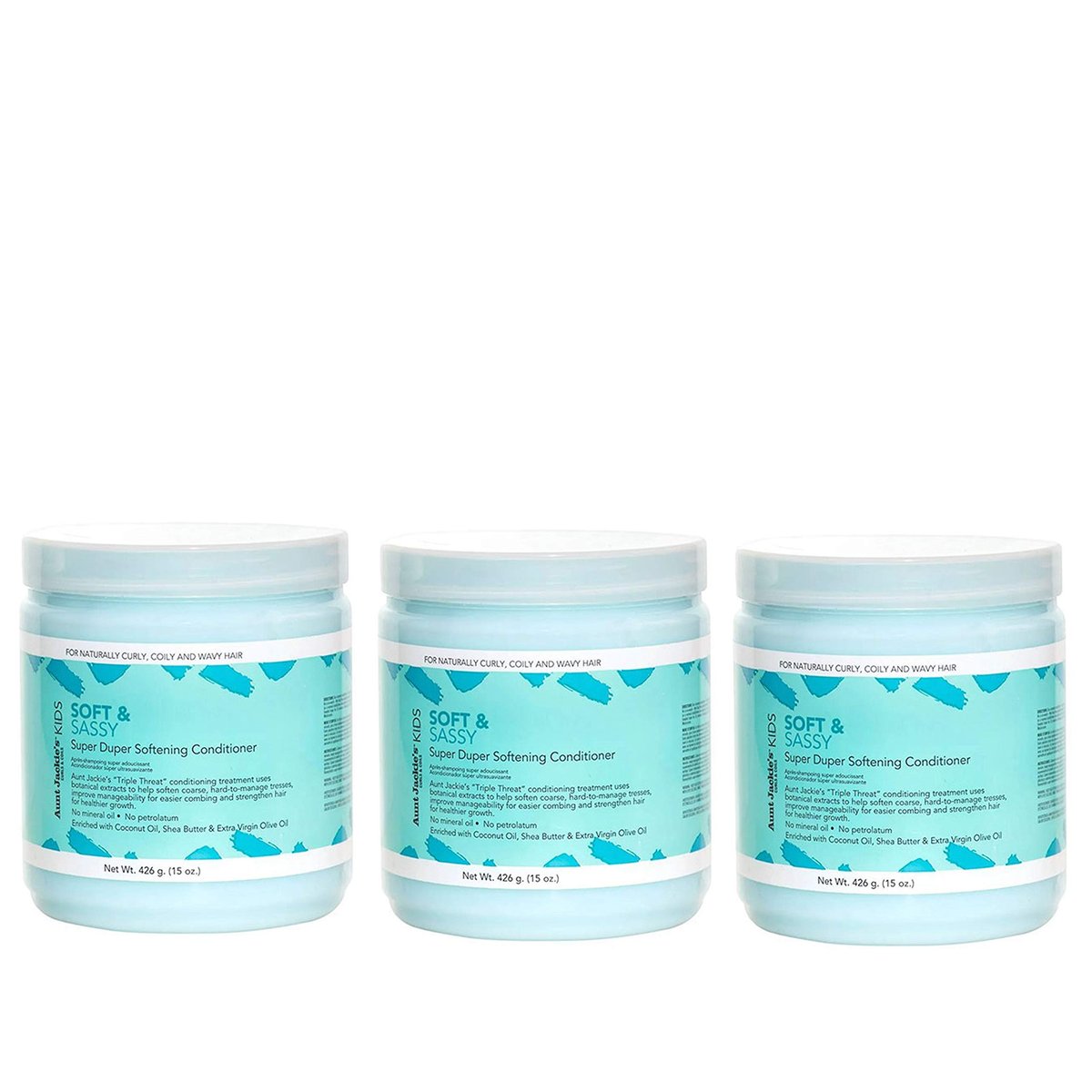 Aunt Jackie's Girls Soft and Sassy Super Duper Softening Conditioner, 15 oz (3er-Pack) – Pflegender Conditioner für Mädchen