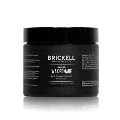 Brickell Men's Products Flexible Hold Wachs Pomade für Männer – Natürliche & organische, irritationsfreie Haarstyling-Produkte mit natürlichem Glanz, 2 Unzen, parfümiert