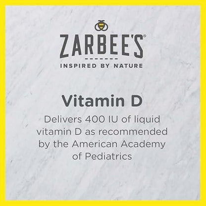 Zarbee's Vitamin-D-Tropfen für Säuglinge, 400 IE (10 µg) flüssiges Nahrungsergänzungsmittel für Babys & Kleinkinder, ab Geburt, inkl. Dosierspritze, 0,47 Fl Oz