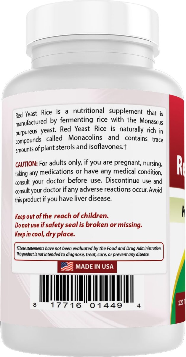 Best Naturals Rote Hefe Reis 1200 mg (Non-GMO) | 120 Tabletten - Nicht bestrahlt, Citrinin-frei