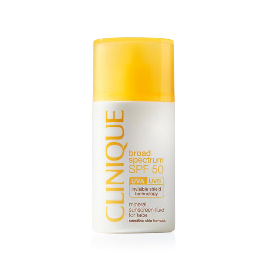 Clinique SPF 50 Mineral Sonnenschutz Fluid für das Gesicht | Zinkoxid Sonnencreme | Sicher für empfindliche Haut, 30 ml