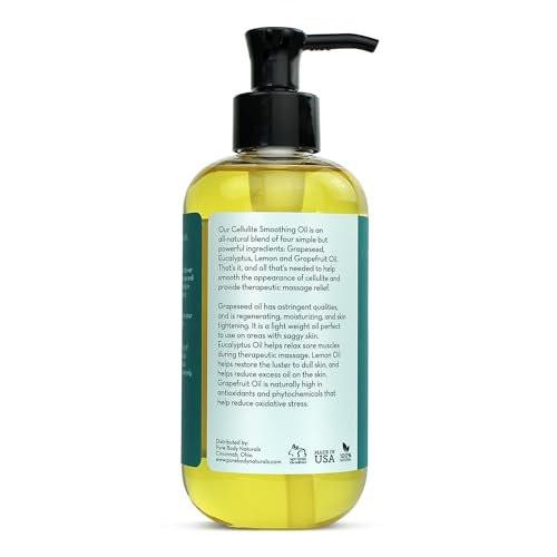 Pure Body Naturals Anti-Cellulite-Massageöl, 240 ml | 100% natürlicher Cellulite-Entferner für Beine und Oberschenkel | Chemiefreies straffendes Körperöl für Frauen, strafft die Haut und reduziert Dehnungsstreifen