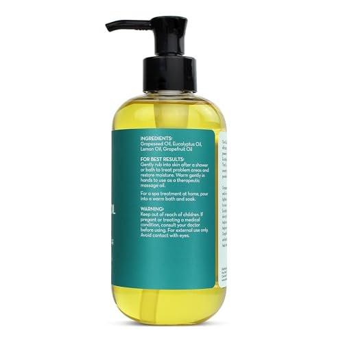 Pure Body Naturals Anti-Cellulite-Massageöl, 240 ml | 100% natürlicher Cellulite-Entferner für Beine und Oberschenkel | Chemiefreies straffendes Körperöl für Frauen, strafft die Haut und reduziert Dehnungsstreifen