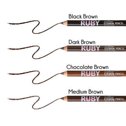 Kiss Go Brow Augenbrauenstift aus Holz Dunkelbraun (6 Stück)