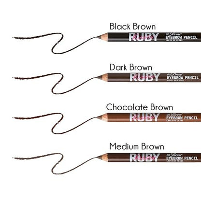 Kiss Go Brow Augenbrauenstift aus Holz Dunkelbraun (6 Stück)