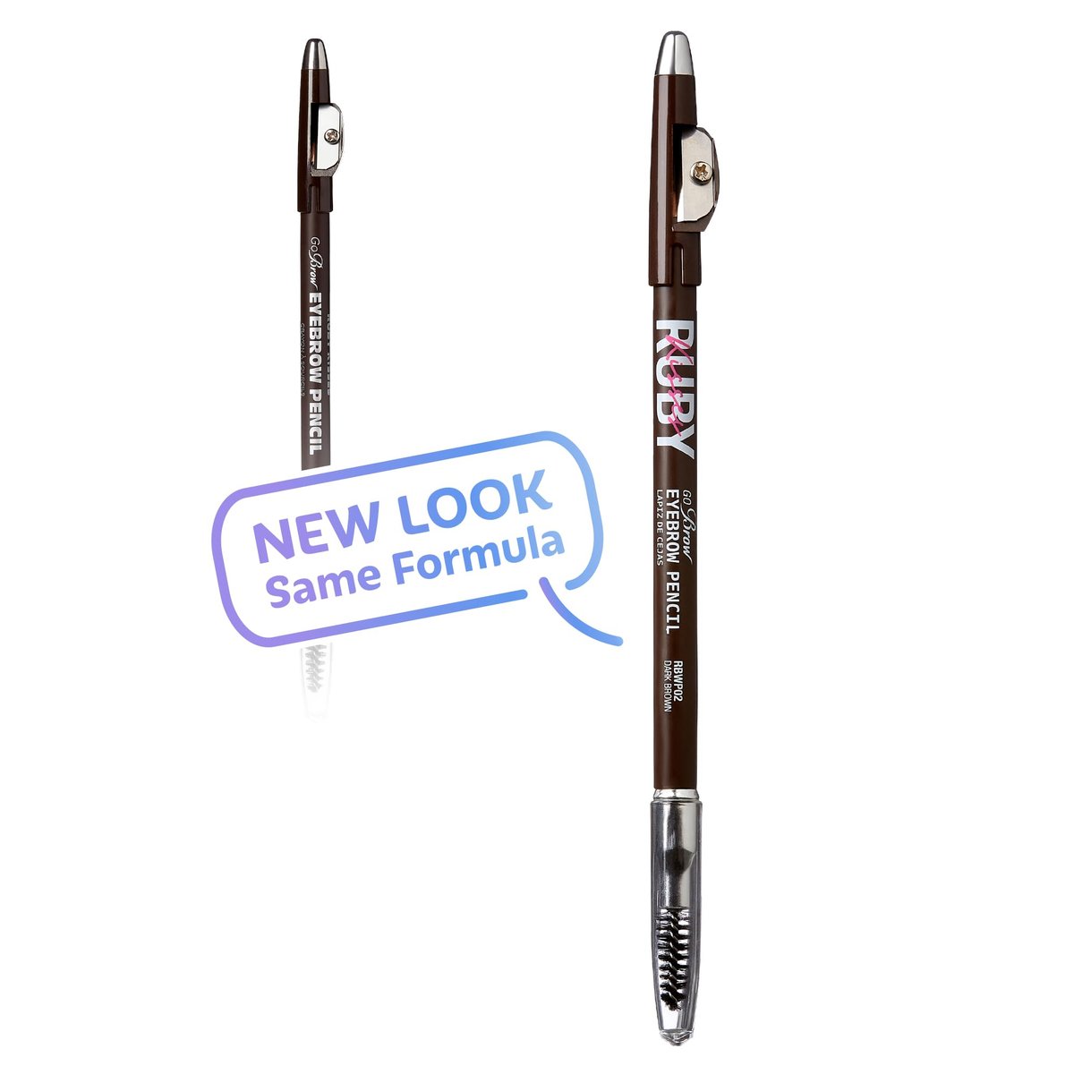 Kiss Go Brow Augenbrauenstift aus Holz Dunkelbraun (6 Stück)