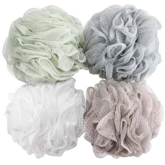 BTYMS Badeschwamm Duschschwämme 60g Mesh Pouf Bade Scrunchies Körperwäsche Puff Duschpuff - 4er Pack