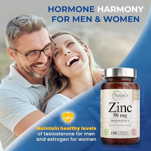 Zink 50mg [Hochdosiert] Nahrungsergänzungsmittel - Immunsystem Unterstützung mit natürlichem Zink (Oxid/Citrat) 100 Tabletten, hergestellt von Nature's Potent