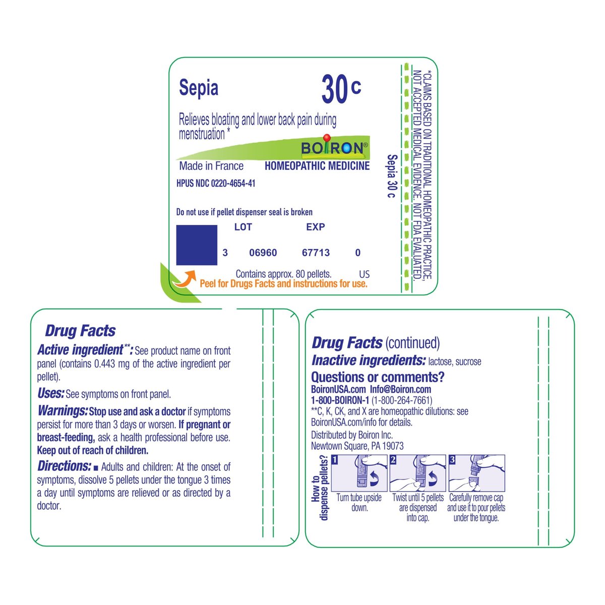 Boiron Sepia 30CH Homöopathisches Mittel gegen Stimmungsschwankungen - 80 Kügelchen