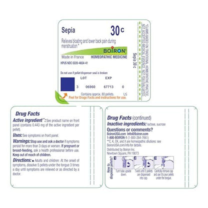 Boiron Sepia 30CH Homöopathisches Mittel gegen Stimmungsschwankungen - 80 Kügelchen