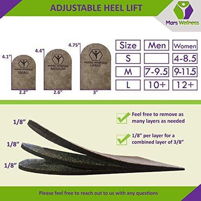Premium Verstellbare Orthopädische Fersenerhöhung – Hergestellt in den USA – bei Fersenschmerzen und Beinlängendifferenzen – Medium – 1 Einzelerhöhung