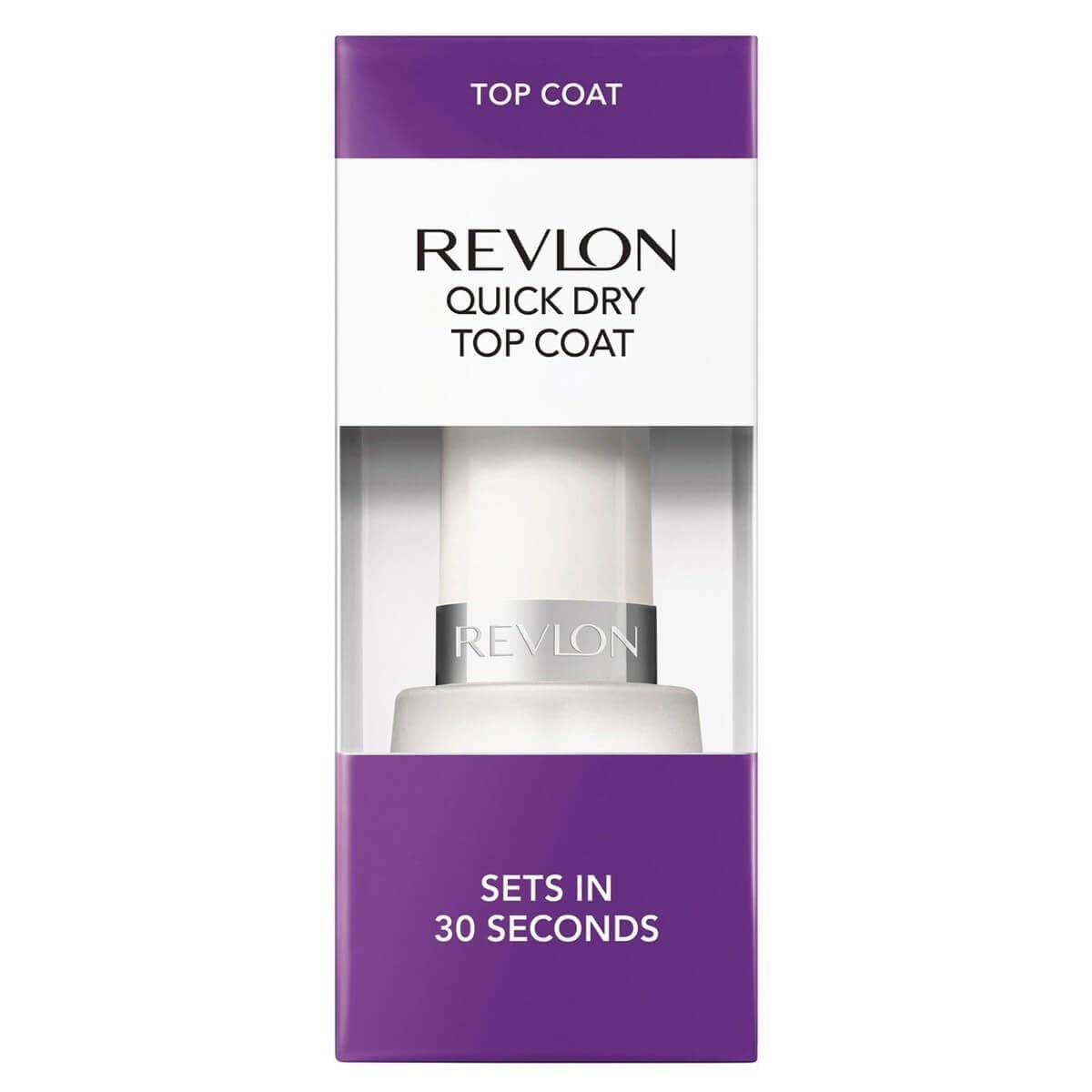 REVLON Quick Dry Top Coat Nagellack – Hochglänzender, splitterresistenter Überlack für langanhaltende Maniküre, 15 ml