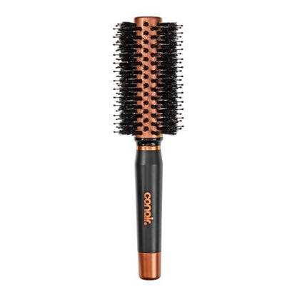 Conair Quick Dry Kupfer-Rundbürste für Föhnfrisuren – Voluminöses Styling mit Nylon- und Wildschweinborsten