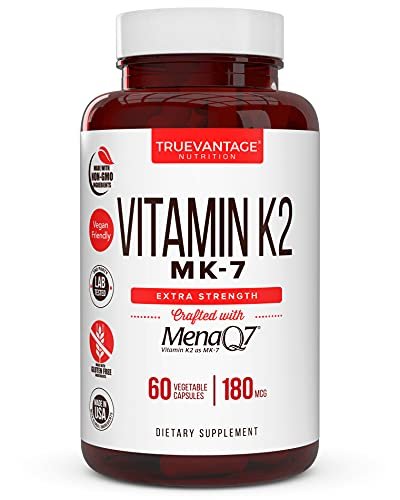 Vitamin K2 MK-7 Supplement 180 µg – MenaQ7 K2 MK7 für Knochen- und Herzgesundheit, 60 vegane Kapseln