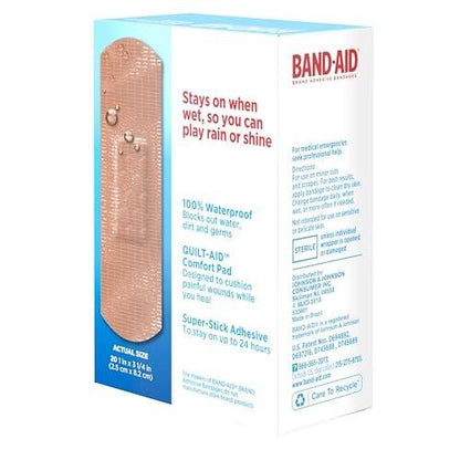 Band-Aid Wasserfest Pflaster – wasserdichte, strapazierfähige Wundauflagen für kleine Schnitte, Verbrennungen & Schrammen, 20 Stück