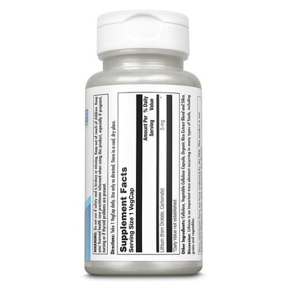 KAL Lithium Orotat 5 mg | Niedrig dosiertes, cheliertes Lithiumorotat für Bioverfügbarkeit und Stimmungsunterstützung | Mit Bio-Reiskleieextrakt | 120 vegane Kapseln