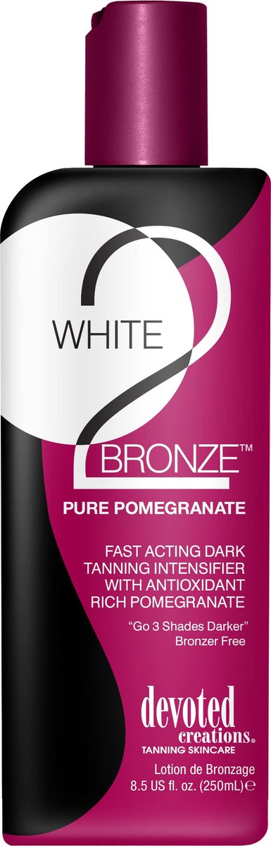 Devoted Creations WHITE 2 BRONZE PURE POMEGRANATE Lotion – 8,5 oz. Bräunungsverstärker für Sonne und Sonnenbank