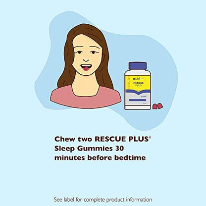 Bach RESCUE PLUS Melatonin Einschlaf-Gummis mit Erdbeergeschmack – 60 Stück