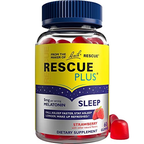 Bach RESCUE PLUS Melatonin Einschlaf-Gummis mit Erdbeergeschmack – 60 Stück