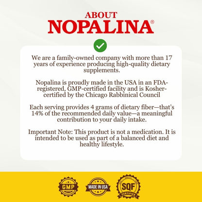 Nopalina Fiber Formula | 120 Kapseln | Leinsamen, Flohsamen, Hafer- und Weizenkleie, Omega 3, 6 & 9 | Darmgesundheit & Regelmäßigkeit | Das Original