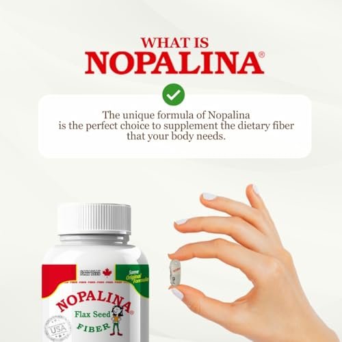 Nopalina Fiber Formula | 120 Kapseln | Leinsamen, Flohsamen, Hafer- und Weizenkleie, Omega 3, 6 & 9 | Darmgesundheit & Regelmäßigkeit | Das Original