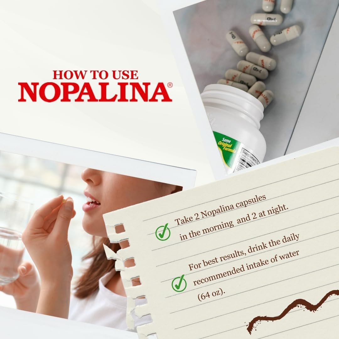 Nopalina Fiber Formula | 120 Kapseln | Leinsamen, Flohsamen, Hafer- und Weizenkleie, Omega 3, 6 & 9 | Darmgesundheit & Regelmäßigkeit | Das Original
