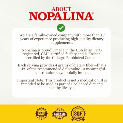 Nopalina Fiber Formula | 120 Kapseln | Leinsamen, Flohsamen, Hafer- und Weizenkleie, Omega 3, 6 & 9 | Darmgesundheit & Regelmäßigkeit | Das Original