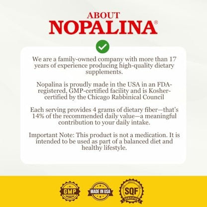 Nopalina Fiber Formula | 120 Kapseln | Leinsamen, Flohsamen, Hafer- und Weizenkleie, Omega 3, 6 & 9 | Darmgesundheit & Regelmäßigkeit | Das Original